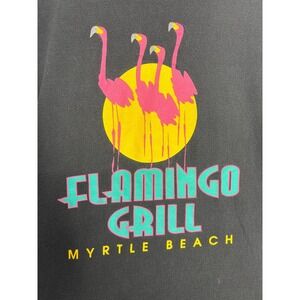 Flamingo Grill Myrtle Beach Graphic T-Shirt Mens Black Medium Vintage 90s Gildan